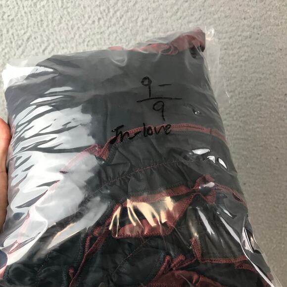 Vintage In love Paris Black Pleated Boho skirt waist 14 inches - Picture 9 of 9